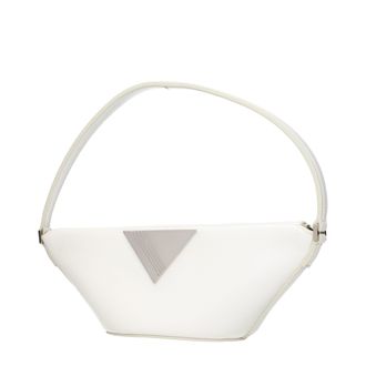 The Attico Logo-Detailed Leather Top Handle Bag - White