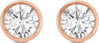 Diana M. Jewels 14KT ROSE GOLD LAB GROWN ROUND STUDS IN A BEZEL SETTING WEIGHING 12.00 CTS TW