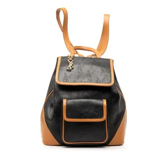 Saint Laurent Black Brown Leather Backpack (Pre-Owned)