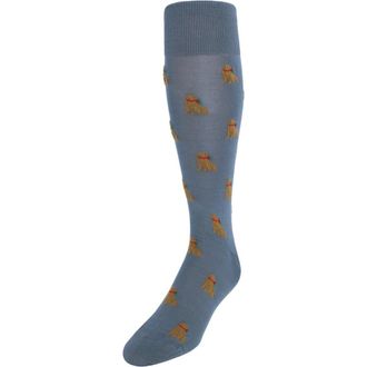 Trafalgar Store Chestnut the Winter Pup Over The Calf Mercerized Cotton Socks in Steel Grey at Nordstrom