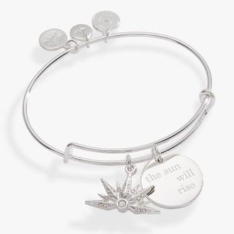Alex and Ani The Sun Will Rise Duo Charm Bangle Bracelet in Silver at Nordstrom