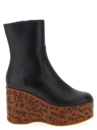 Chlo&eacute; Black Ankle Boots