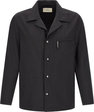 Second/Layer Gray Polyester Mens Blouse