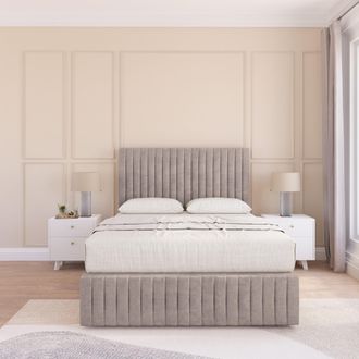 Sloomy Madison Plush Bed Set, No Drawers Mattress & 54 Headboard in Stone | Size: Small Single