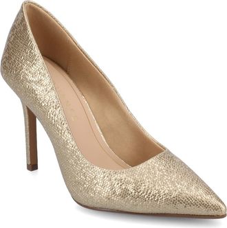 Journee Collection Embellished Pointed Toe Pump in Gold Patent at Nordstrom Rack, Size 9.5