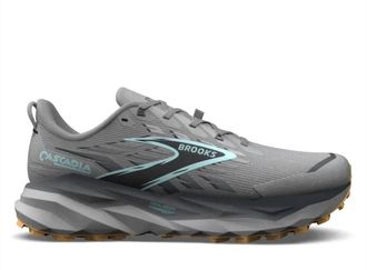 Brooks Mens Cascadia 19 Mountain Trail Running Shoes In Alloy/ebony/orange