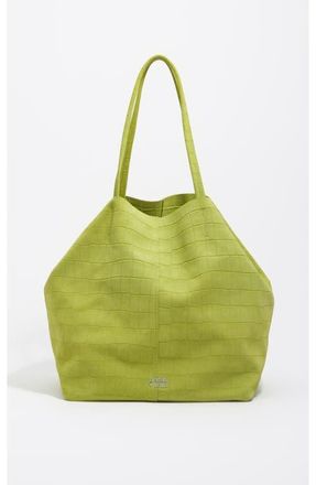 Bimba & Lola Large Split Leather Shopper Bag in Lime at Nordstrom