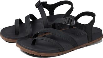 Chaco Lowdown Leather Strappy Womens Sandals Black 1 : 10 B - Medium, Leather/Rubber