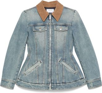 Alexander McQueen peplum denim jacket - Blue