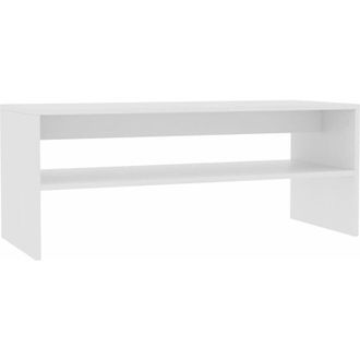 vidaXL Mesa De Centro De Madera Contrachapada Blanco 100x40x40 Cm Vidaxl
