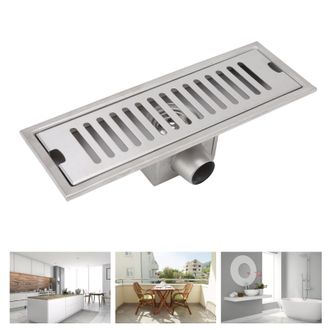 Infinite Canaleta De Desag&uuml;e Lineal Rectangular De 12 Pulgadas De Mano - Desag&uuml;e De Suelo Para Ba&ntilde;o Y Cocina Con V&aacute;lvula Antiolor, Acero Inoxidable 304, 30 X 9