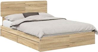 vidaXL Storage Bed with Drawer Sonoma Oak 150 x 200 cm Engineered Wood vidaXL