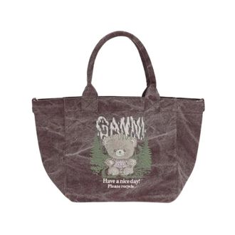 Ganni Small Teddy Tote - Bags - Mujer - P&uacute;rpura - ONE SIZE