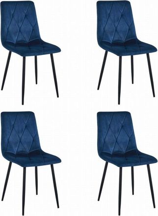 OEM Silla Libra - Terciopelo Azul Marino / Patas Negras X 4