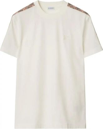 Burberry Checkered-Trim Cotton T-Shirt - Mens - Cotton