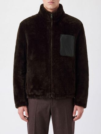 Salvatore Santoro High-Neck Ovine Leather Sports Jacket with Zip Closure