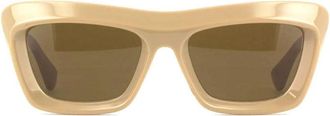 Bottega Veneta BV1283S003 Square Full Rim Sunglasses - Beige