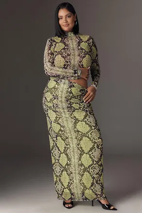 AFRM Bevin Power Mesh Maxi Skirt