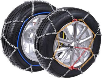 OEM Juego De 2 Cadenas De Nieve Met&aacute;licas De 9 Mm Para Coches, Tama&ntilde;o 80, Con Tensor Autom&aacute;tico