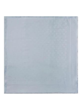 Elisabetta Franchi logo-pattern frayed-edge scarf - women - Viscose/Modal - One Size - Blue