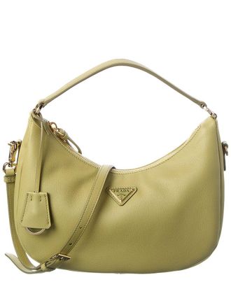 Prada Drawstring Leather Hobo Bag