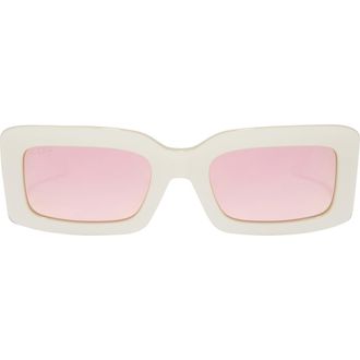 DIFF Eyewear Indy 51mm Gradient Rectangular Sunglasses in Opaline /Taupe Mirror at Nordstrom Rack