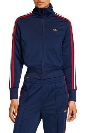 adidas Originals Firebird Recycled Polyester Track Jacket in Night Indigo/Scarlet/White at Nordstrom, Size X-Small