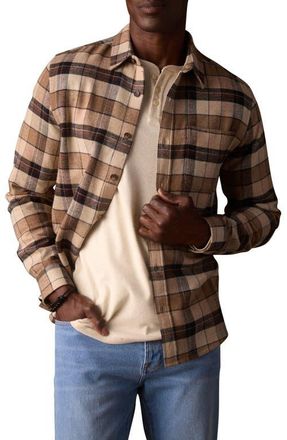 The Normal Brand Louis Heavyweight Flannel Overshirt in Mink Plaid at Nordstrom, Size X-Large