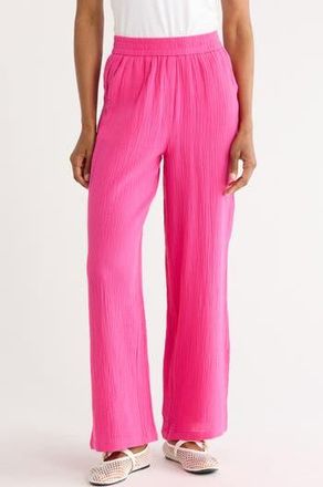 FRNCH Aymie Cotton Gauze Pull-On Pants in Fuchsia at Nordstrom Rack, Size X-Small