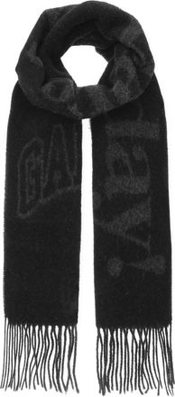 Ganni Please Recycle scarf - women - Recycled Wool/Wool - One Size - Black