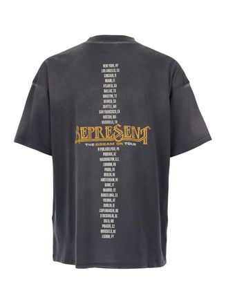 Represent Mens T-Shirt With Graphic Print Grey Cotton T-Shirts And Polos