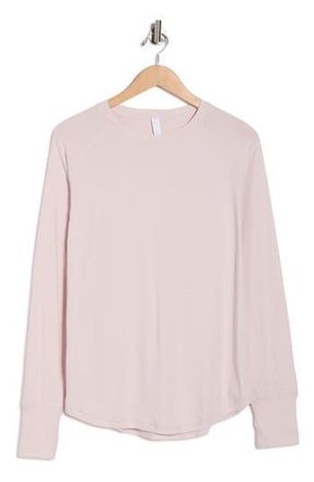 Zella Vintage Wash Relaxed Long Sleeve 2.0 Tee in Pink Hush at Nordstrom Rack, Size X-Large