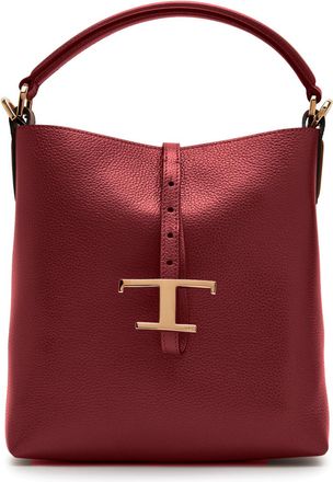 Tod's T-plaque Leather top Handle bag - Red - One Size