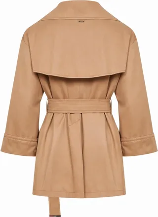 Herno Womens Raincoat Cotton Gabardine Camel Trench & Raincoats