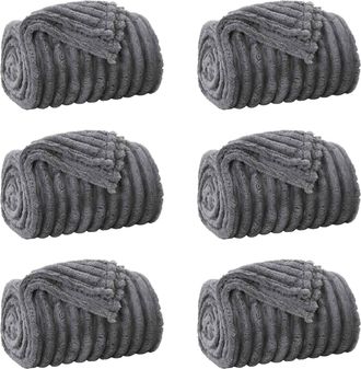 vidaXL Mantitas De Sof&aacute; 6 Uds. Gris Oscuro 150 X 130 Cm 2,85 Kg Lana Vidaxl