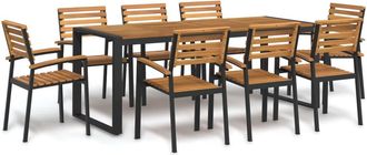 vidaXL Juego De Comedor De Jard&iacute;n 9 Pzas Madera Maciza Acacia Y Metal Vidaxl