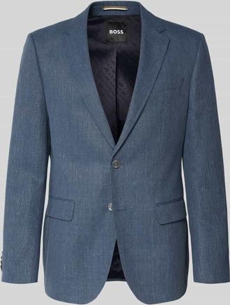 HUGO BOSS Regular Fit Anzugsakko aus Leinen-Mix Modell JASPER in Ocean Melange, Gr&ouml;&szlig;e 26