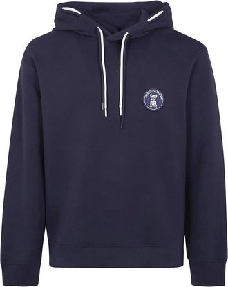 Emporio Armani Stretch double jersey sweatshirt - Heren - Hoodies - Blauw - S - Katoen - Hoodies & sweatvesten
