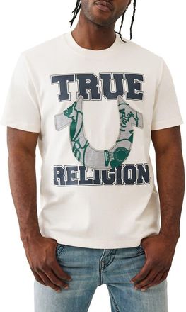 True Religion Terry Appliqué Graphic T-Shirt in Winter White at Nordstrom, Size Xxx-Large