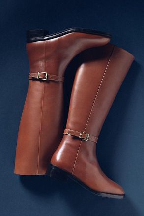Maeve Buckle-Strap Riding Boots