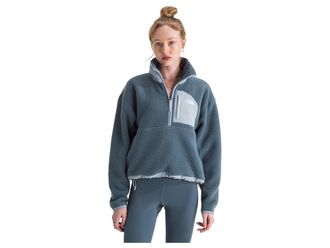 The North Face Yumiori Peak 1/2 Zip Jacket Womens Coat Granite Grey/Frost Grey : 2XL, Fleece/Polyester