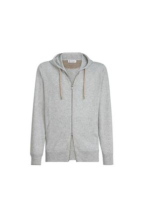 Brunello Cucinelli Cashmere sweatshirt-style cardigan in Pebble at Nordstrom, Size 46 It