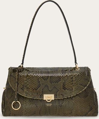 Ferragamo Women Gancini handbag (M) Green