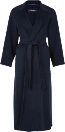 Max Mara Lange wollen jas - Dames - Mantels - Blauw - Maat: XS Wol