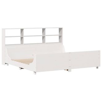 Berkfield Home Decorative Bookcase Bed without Mattress White 180x200 cm Super K | Size: Super King
