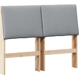 vidaXL Cabecero Tapizado Gris Claro 120 Cm Madera De Pino Macizo Vidaxl