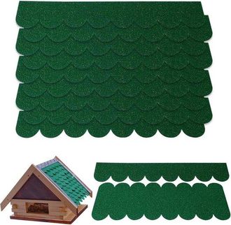 OEM Fieltro Para Techos De Casitas P&aacute;jaros, 32 Piezas Mini Techos Impermeables, Techos Autoadhesivos Casitas P&aacute;jaros, Conejeras E Insectos (verde)