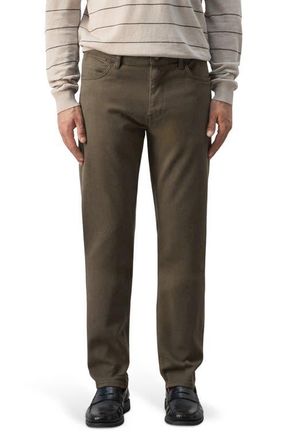 Mango Patrick Slim Fit Ultra Soft Touch Jeans in Khaki Green at Nordstrom, Size 34