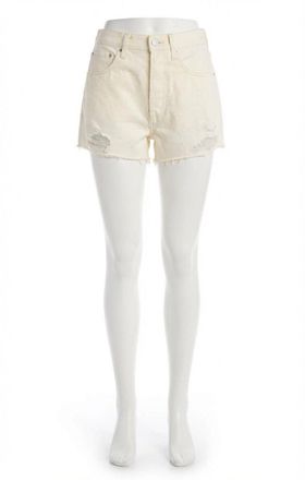 Z Supply Classic Hi-Rise Denim Short In Off White