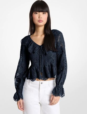 Michael Kors Corded Floral Lace Blouse